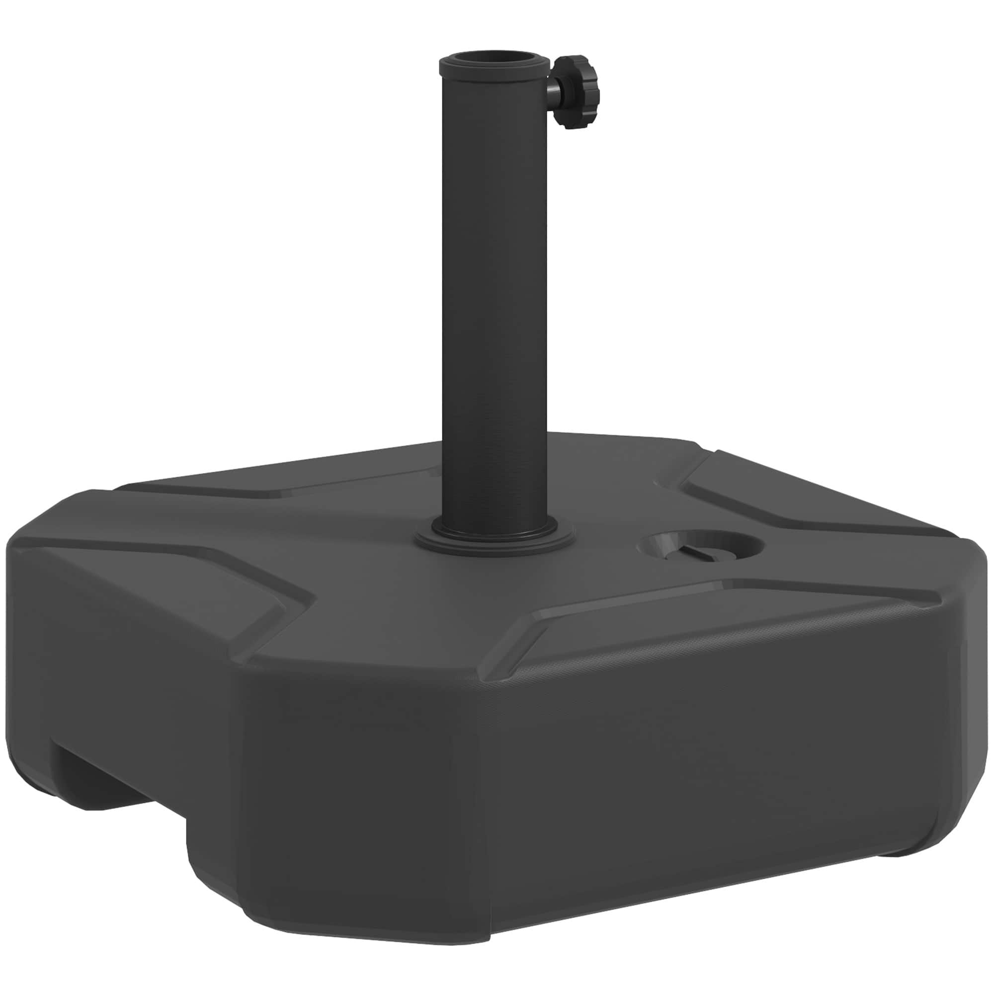 Outsunny - Square Patio Umbrella Base Holder, Heavy Duty Outdoor Umbrella Stand Base, Filled Up to 55lbs with Stand or 44lbs - Black price history on PriceWatchPro