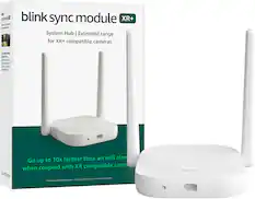 blink sync module XR+
System Hub | Extended range for XR+ compatible cameras
Go up to 10x farther than on wifi alone when coupled with XR compatible cameras