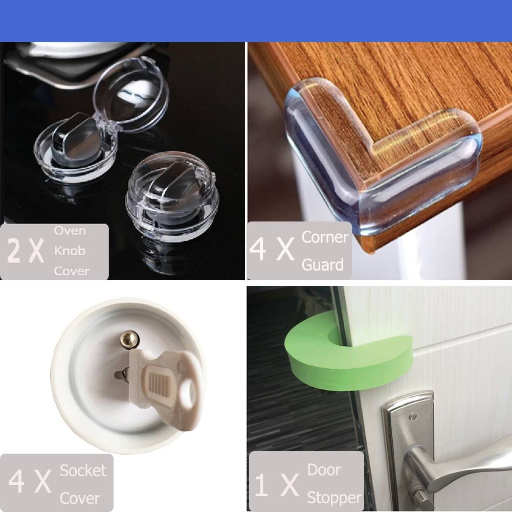 - 2 X Oven Knob Cover
- 4 X Corner Guard
- 4 X Socket Cover
- 1 X Door Stopper