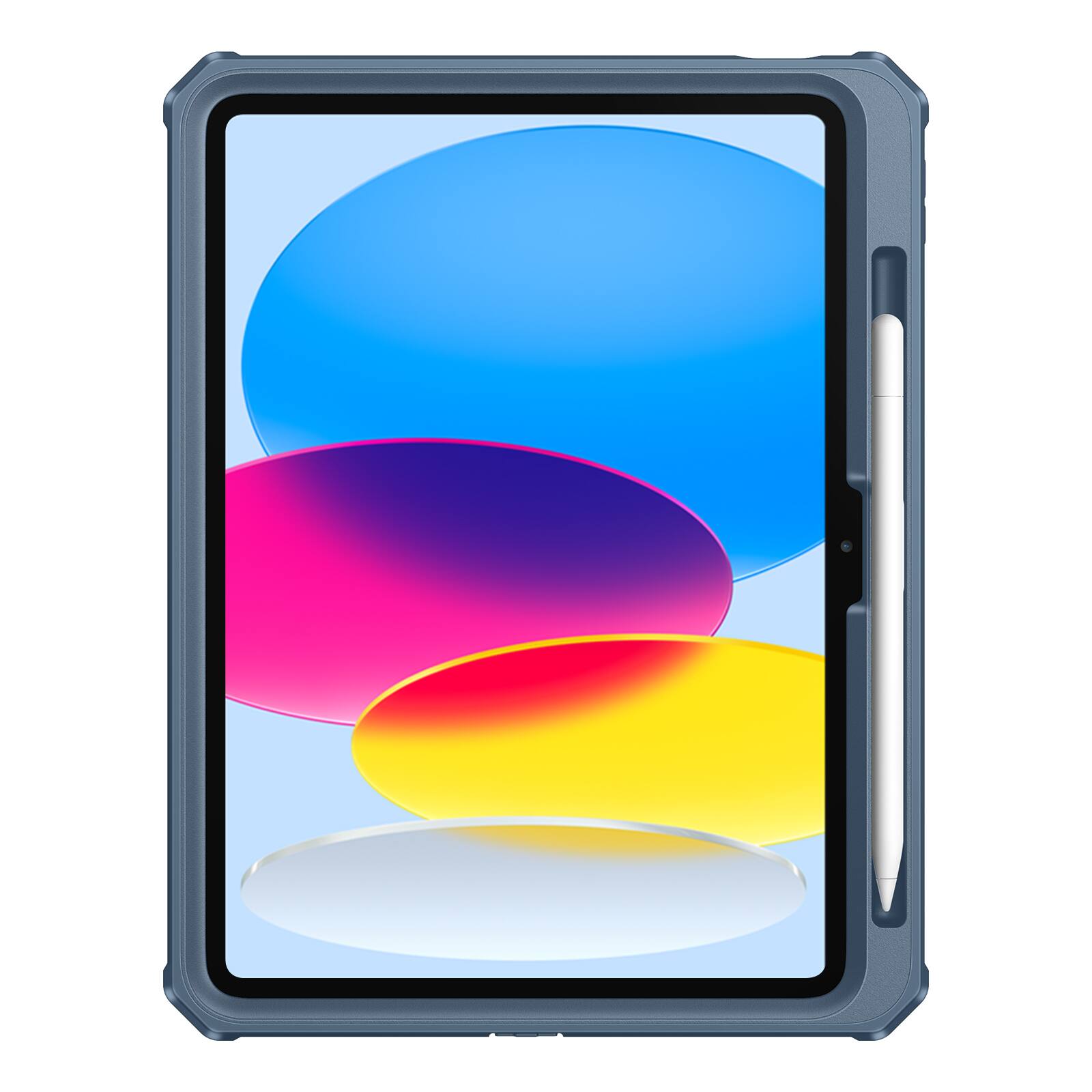 Alt View 5. Fintie - Rugged Case for iPad (A16) 11th Gen 11-inch/iPad 10th Gen 10.9"| 360 Degree Rotating Stand with Screen Protector - Ocean Blue.