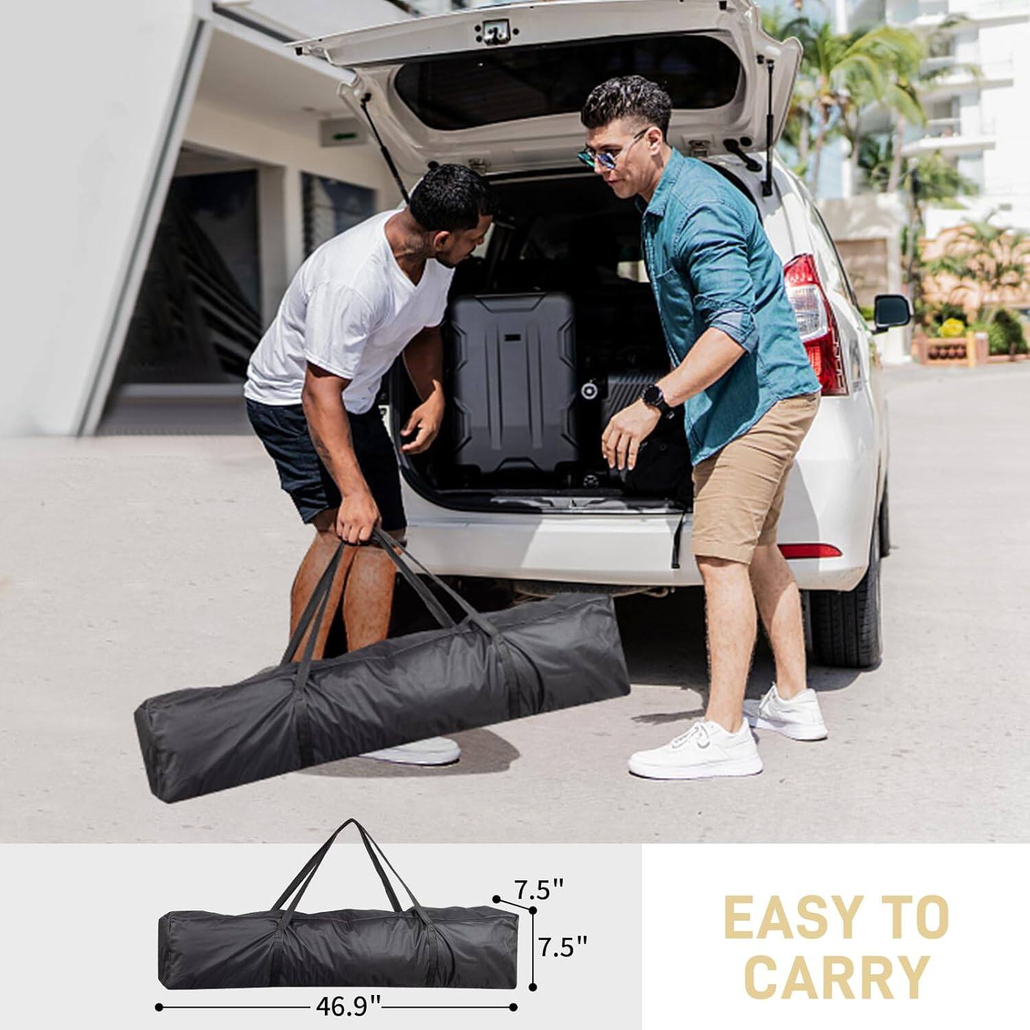 46.9" x 7.5" x 7.5" EASY TO CARRY