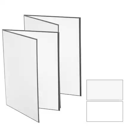 Front. Unique Bargains - 2pcs 17"x11" 2-in-1 Foldable Reflector Cardboard for Still Life/Product/Food Photo - White.