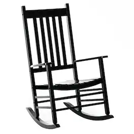 Outsunny - Outdoor Rocking Chair with Armrests, High Back for Garden, Patio, Balcony - Black