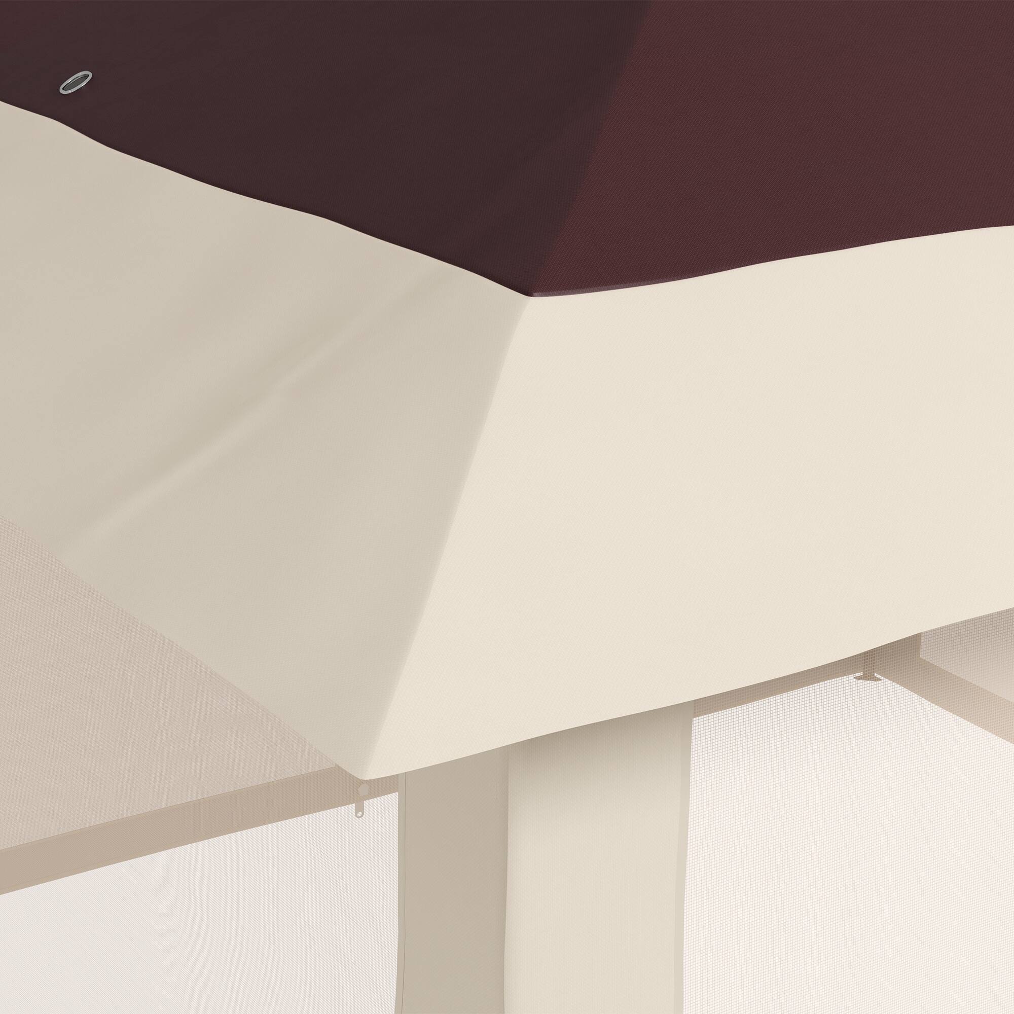 Alt View 8. Outsunny - 13' x 13' Pop Up Gazebo with Netting, UPF 50+ Instant Canopy Tent Shelter with Water/Sand Bags - Brown.