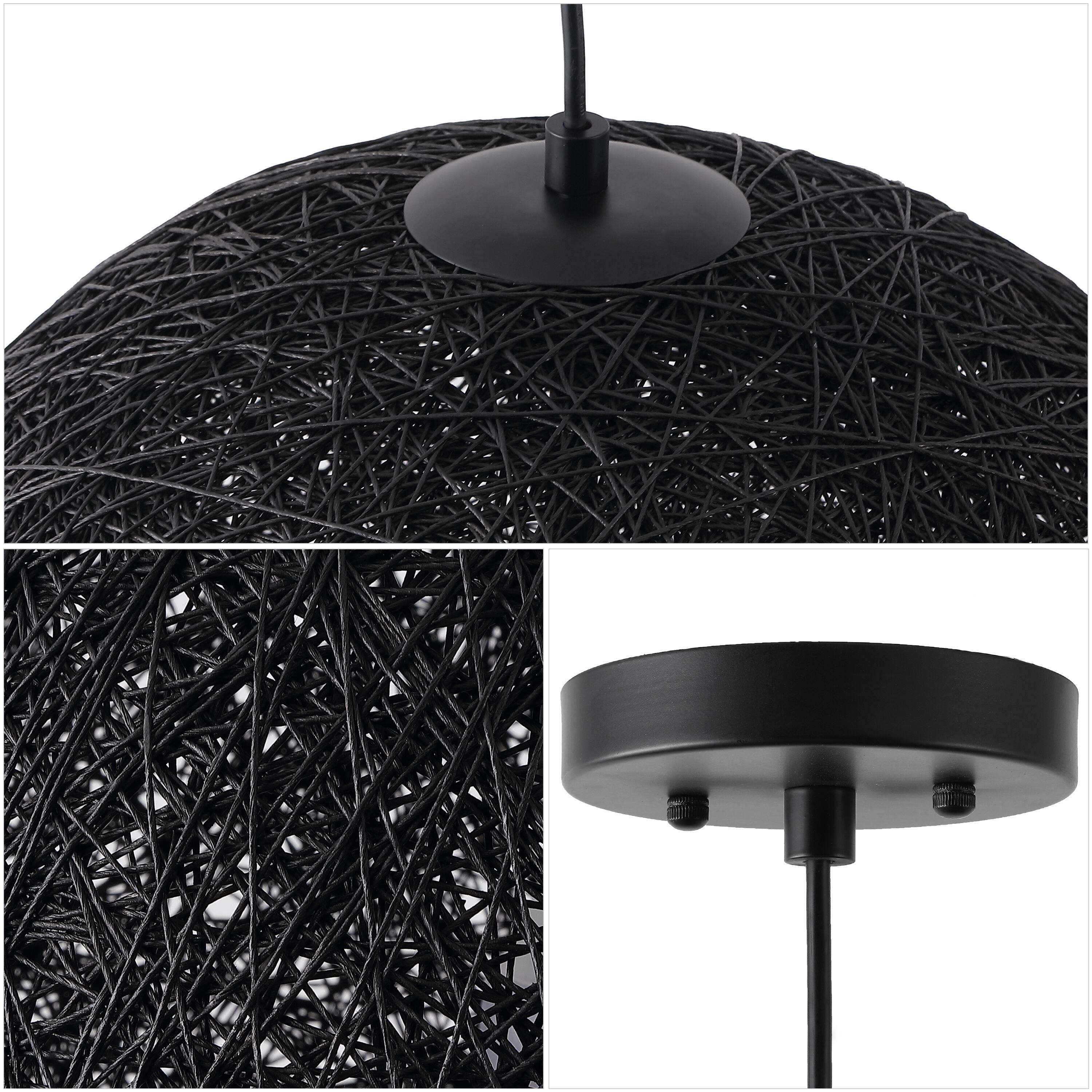 Jonathan Y Lacey 12 in. 1 Light Modern Bohemian Woven Paper Rope Round ...
