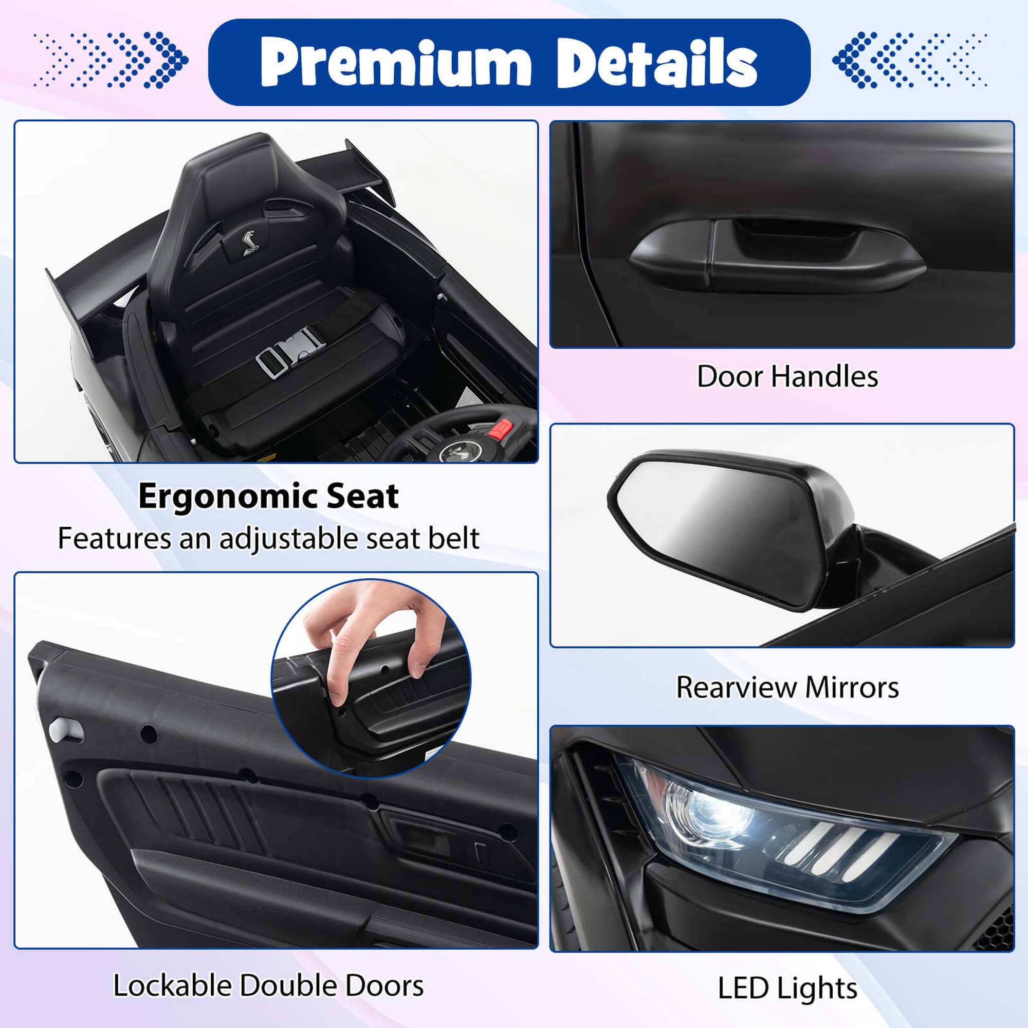 Premium Details

- Ergonomic Seat
  - Features an adjustable seat belt

- Door Handles

- Rearview Mirrors

- Lockable Double Doors

- LED Lights