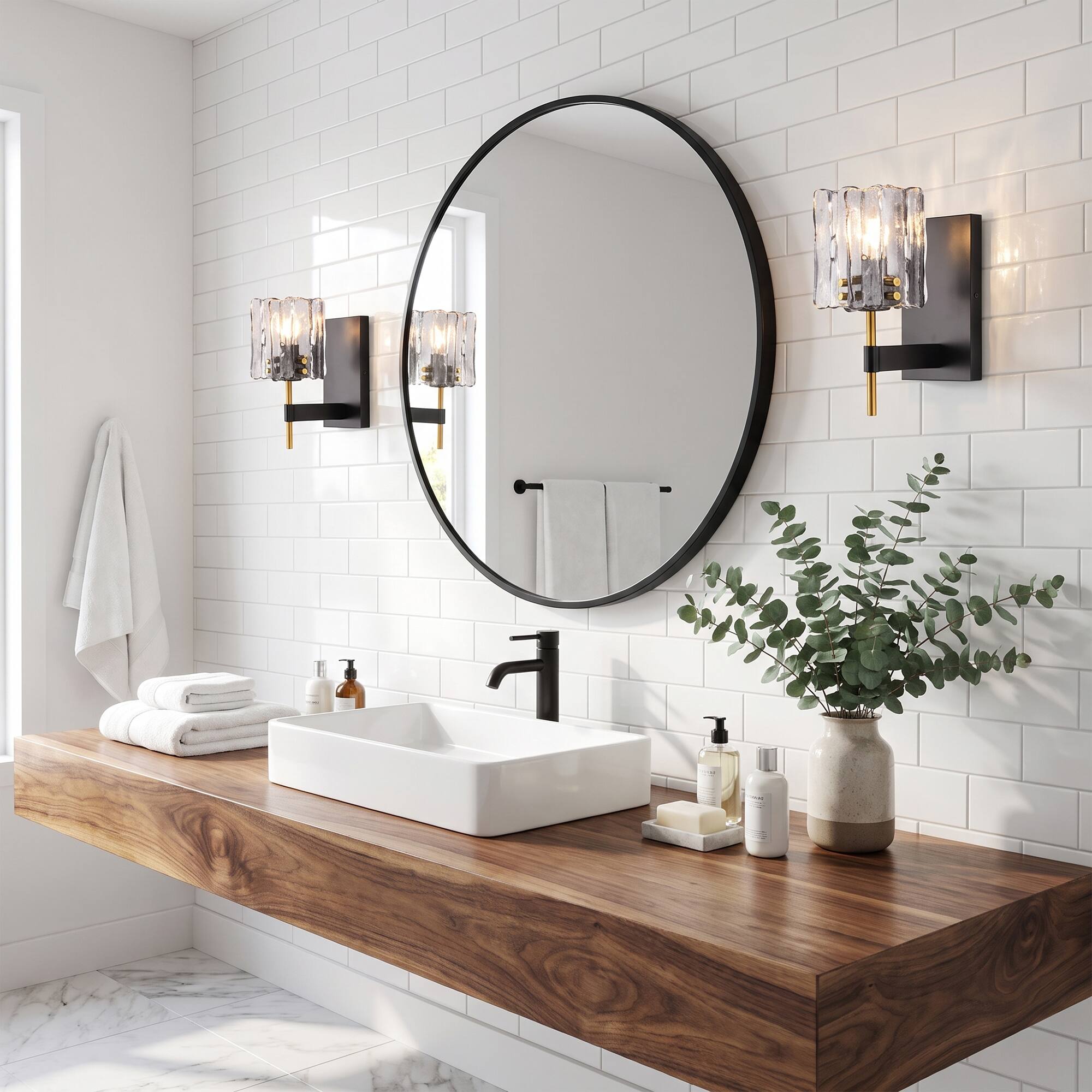 Angle. Parrot Uncle - 11" Modern Smoked Hammered Glass 1 Light Wall Sconce for Bathroom Vanity, Bedroom, Hallway - Smoky Gray.