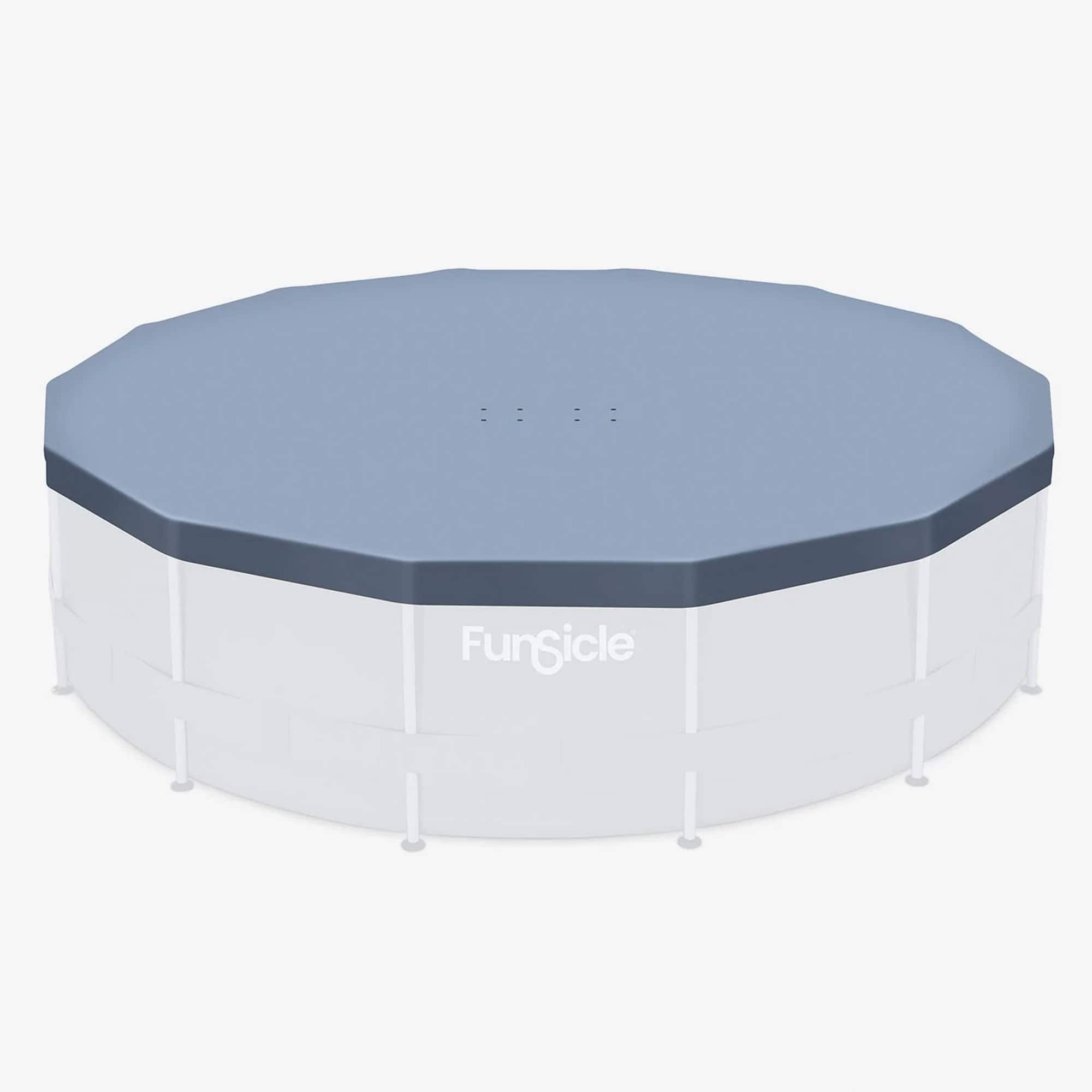 Funsicle - 14 Foot Durable Round Pool Cover for Oasis and Activity Pools, Gray