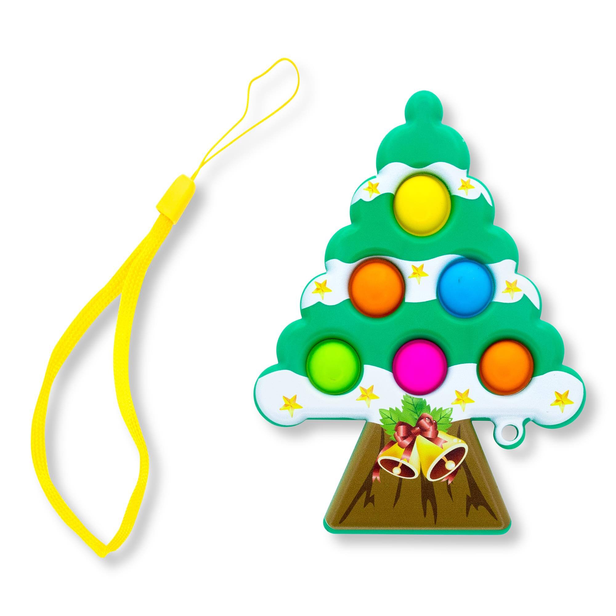 Alt View 10. Toynk - Pop Fidget Toy Holiday Tree 6-Button Bubble Popping Game - Green.