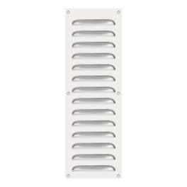 Unique Bargains - 12"x4" Stainless Steel Vent Cover, Screen Air Grille Ventilation Cover HVAC Louvered Grill Built-in Mesh for Home - Silver