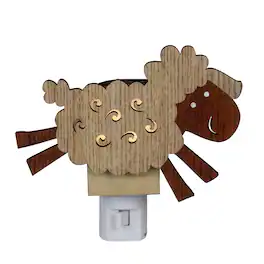 Roman - 6" Wooden LED Leaping Sheep Night Light - Brown