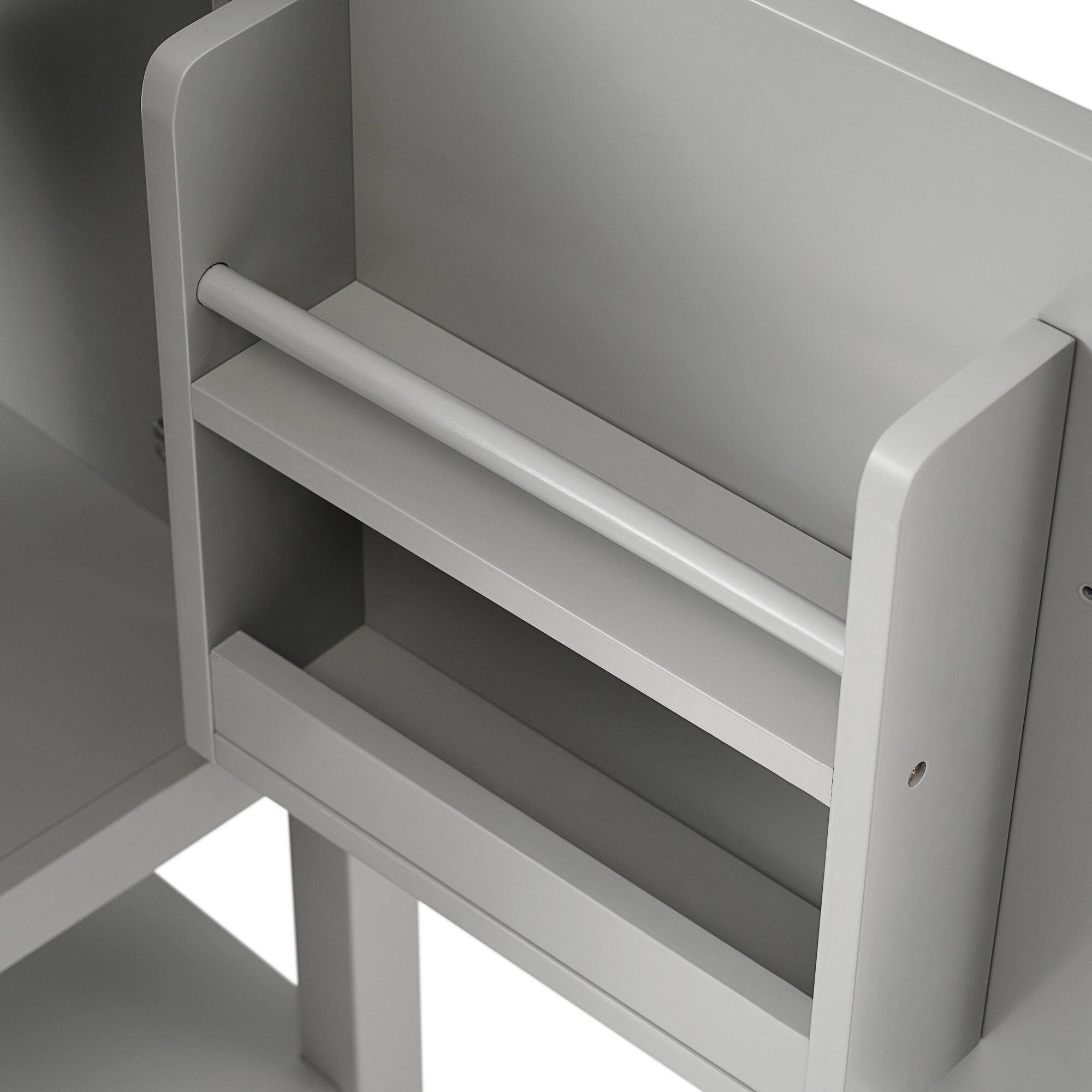 Angle. Boyel Living - 20 Inch Bathroom Vanity with Sink Cabinet with Soft Close Door Storage Rack and Open Shelf Grey - Grey.