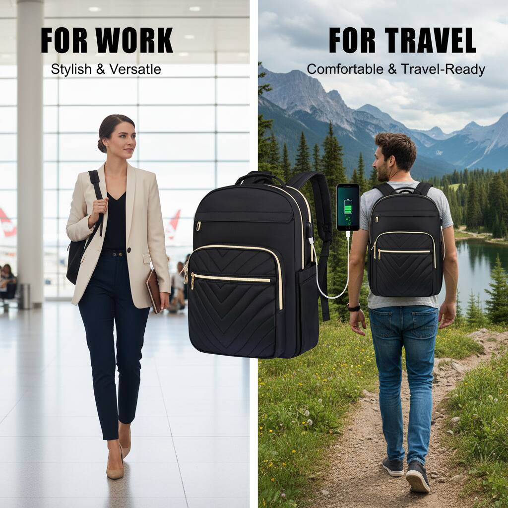 FOR WORK  
Stylish & Versatile  

FOR TRAVEL  
Comfortable & Travel-Ready