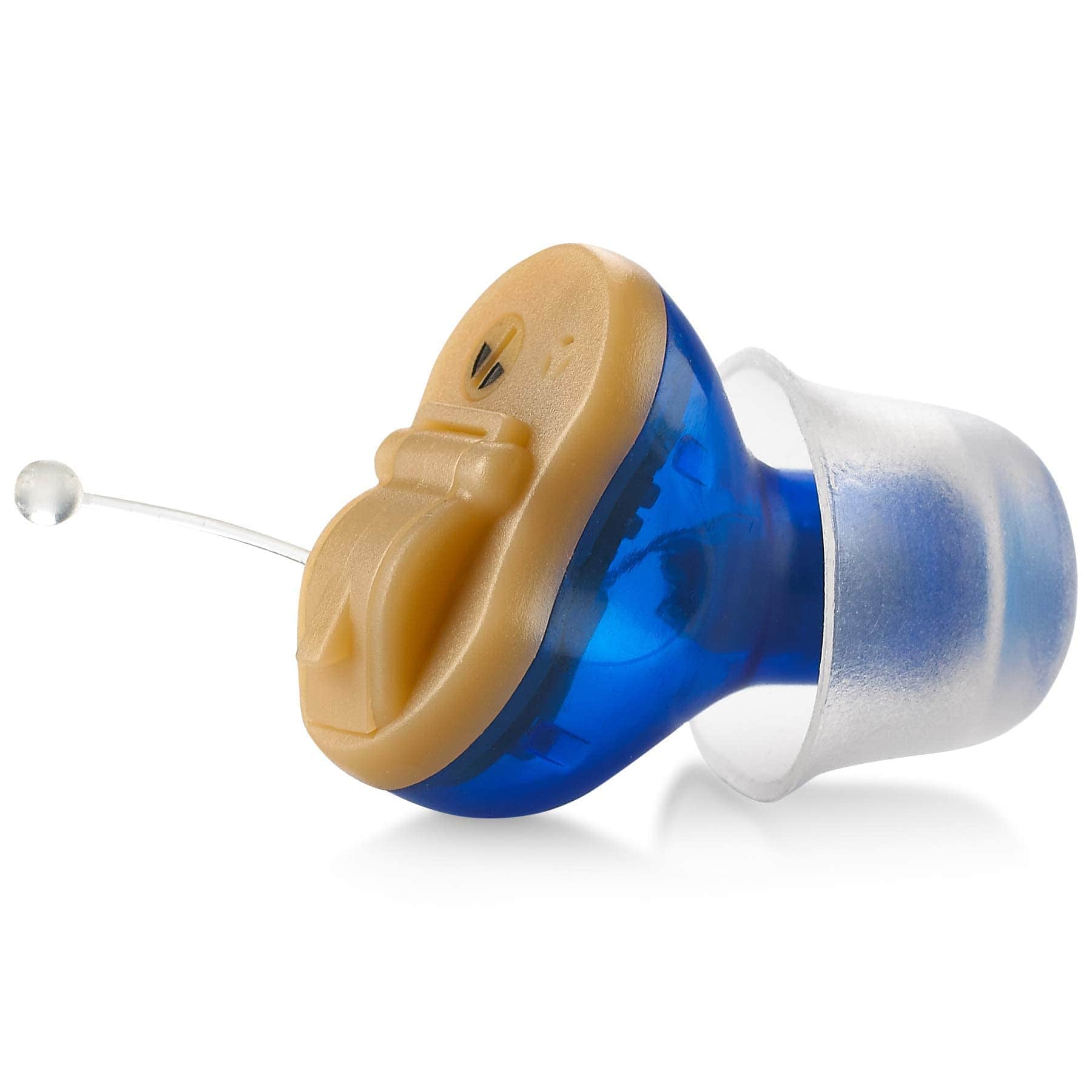 MEDca - Premium Digital Hearing Amplifier - Invisible in Canal (CIC) In-Ear Mini Sound Enhancer - Left Ear, MZ-45 - Blue