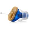 Front. MEDca - Premium Digital Hearing Amplifier - Invisible in Canal (CIC) In-Ear Mini Sound Enhancer - Left Ear, Blue - MZ-45 - Blue.