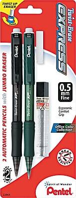 TWIST UP ERASER
EXPRESS
Twist-Erase
2 AUTOMATIC PENCILS with XP JUMBO ERASER
0.5 mm Fine
Ergonomic Comfort Grip
Office Color Collection
Break Resistant
Pentel
Spirits of Wonder