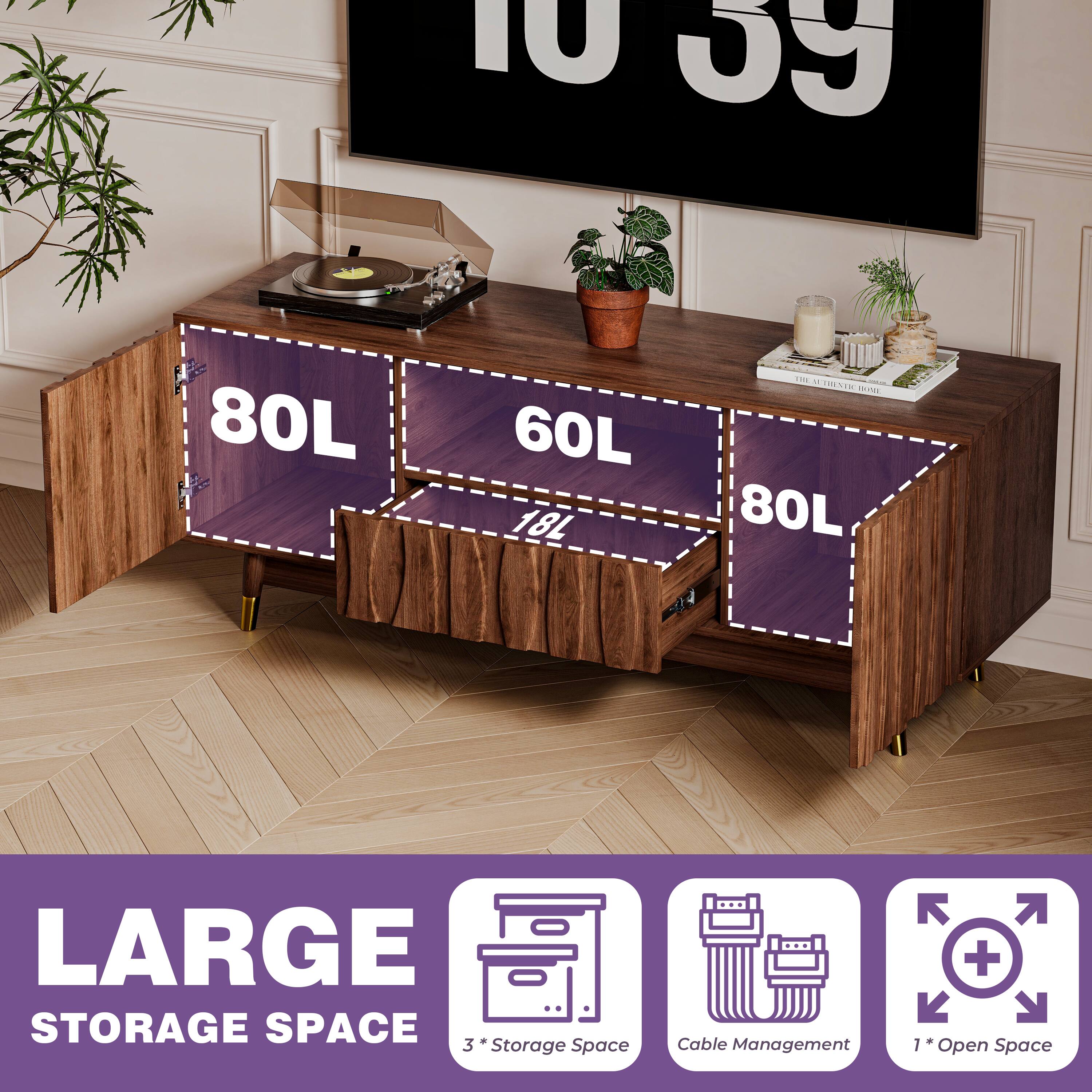 IU 55 80L 60L 18L - COCI.  
80L LARGE STORAGE SPACE.  
3 Storage Space Cable Management + 7 Open Space
