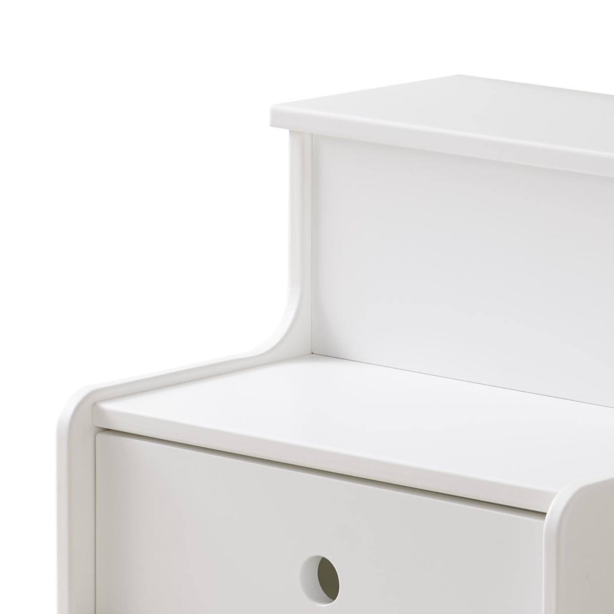 Back. Kings Brand Furniture - Kings Brand Furniture Wooden Toddler Step Stool for Kids with Storage for Bedroom, Bathroom & Kitchen - White.