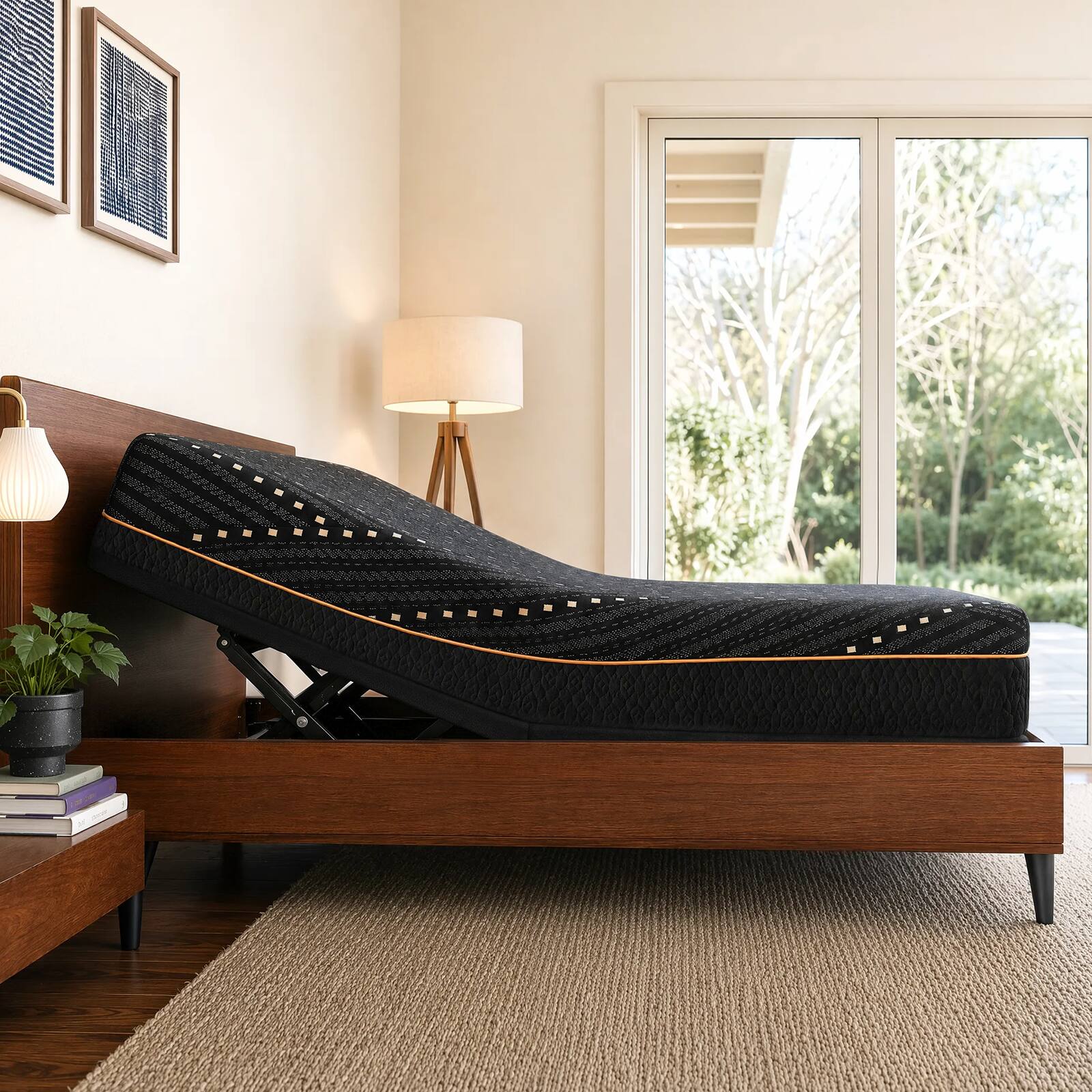 Left. ModernMate - 12" Cooling Gel Memory Foam Mattress Medium Firm Mattress with Ice-Tech Cover Mattress In a Box - Black.