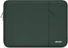 Front. mosiso - Laptop Case 13-13.3 inch Laptop Sleeve Fit with MacBook Air/Pro 13/Pro 14 HP Dell ASUS Lenovo Sleeve Bag with Pocket - Midnight Green.