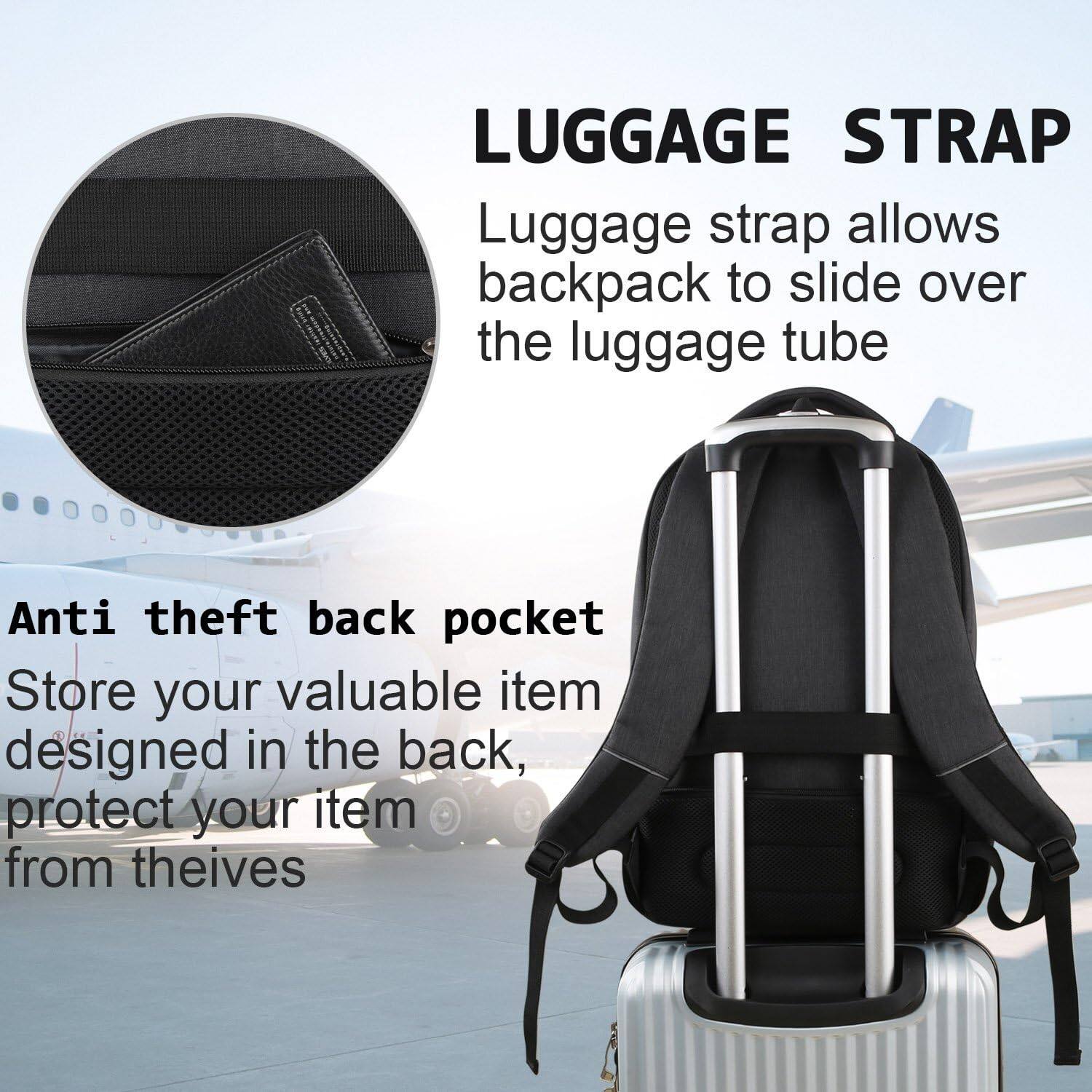 LUGGAGE STRAP

Luggage strap allows backpack to slide over the luggage tube

Anti theft back pocket
Store your valuable item designed in the back, protect your item from theives