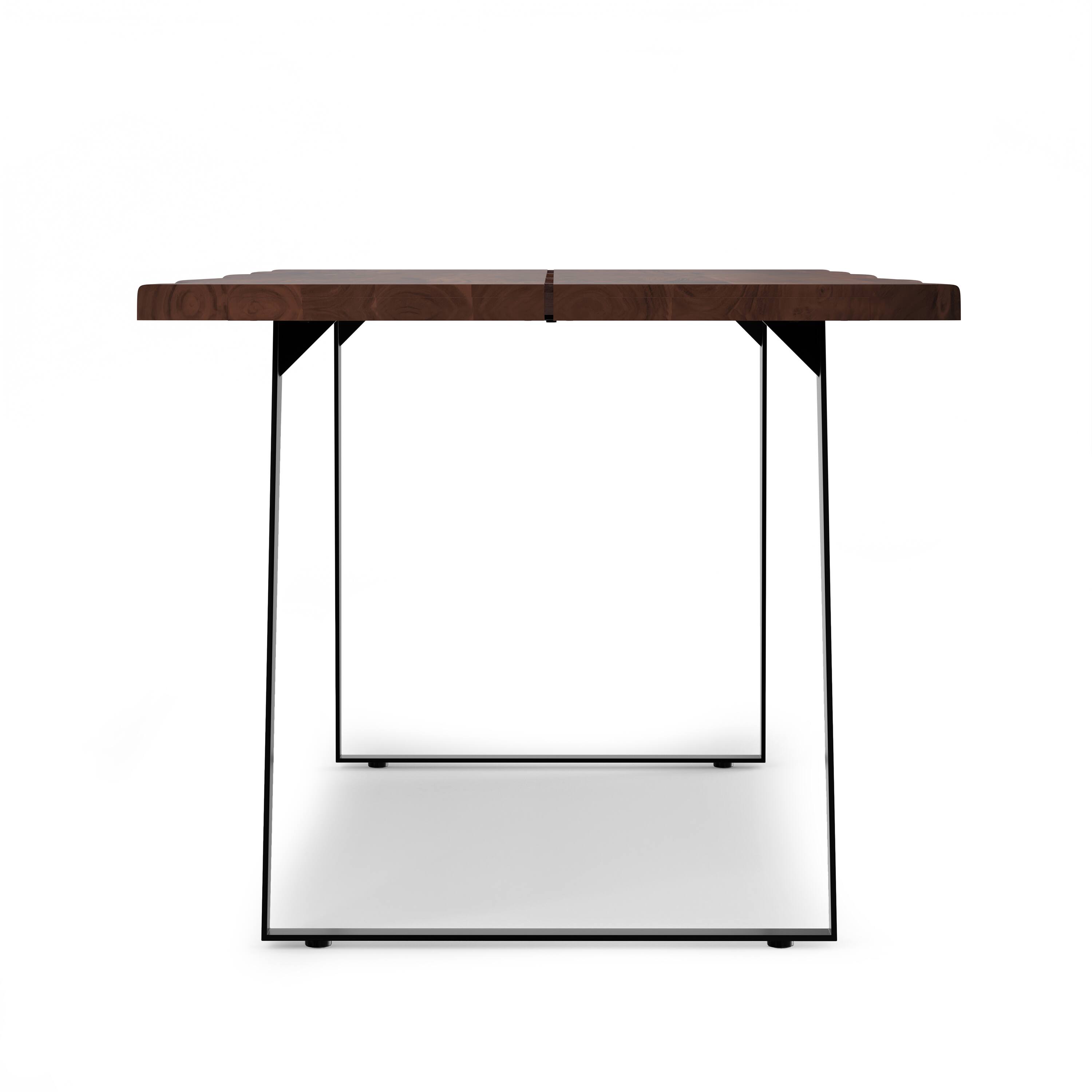 Alt View 1. Simpli Home - Delta 72 inch x 36 inch Rectangle Modern Industrial Dining Table in Dark Walnut - Dark Walnut.