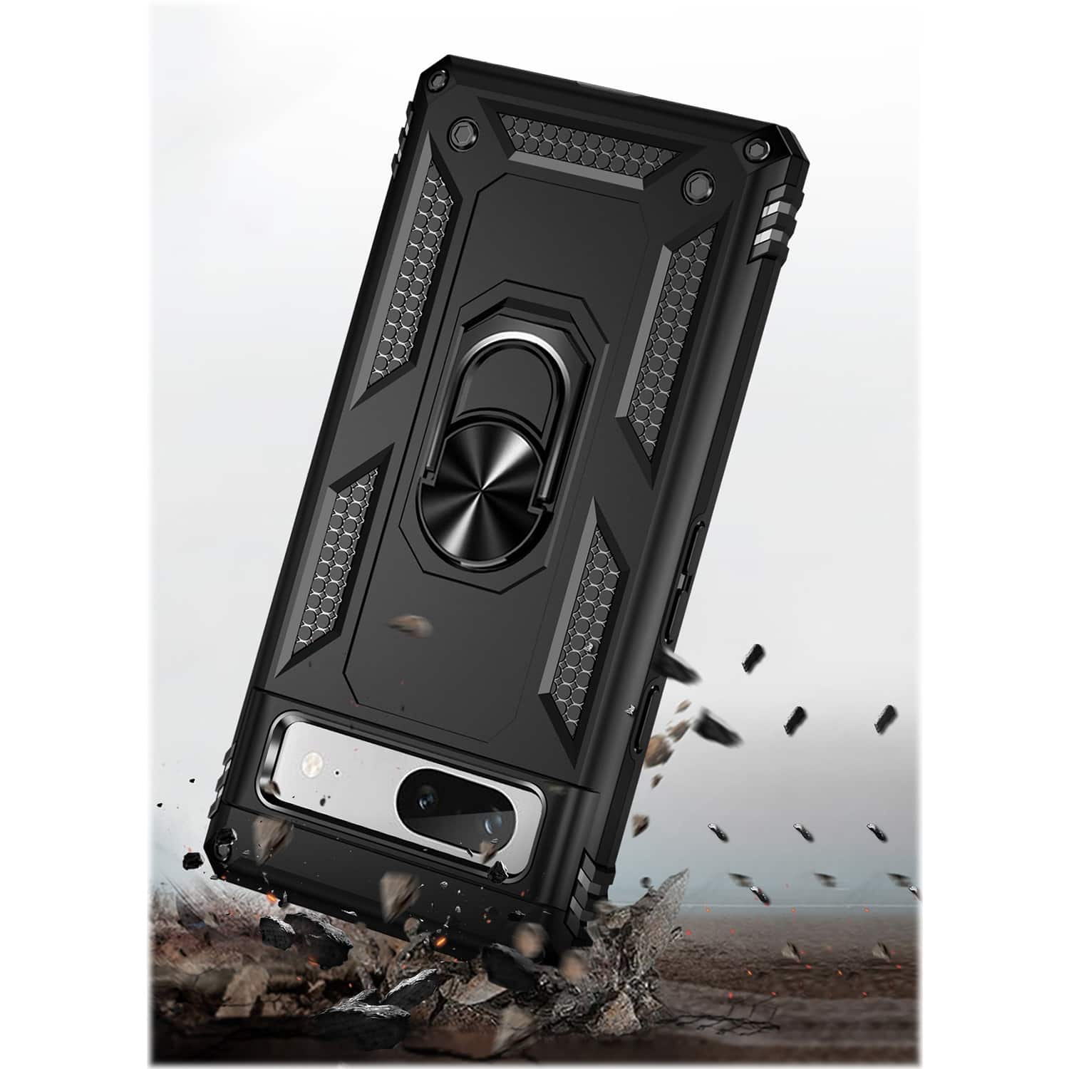 Alt View 17. SaharaCase - Military Kickstand Series with Belt Clip Case for Google Pixel 7a - Black.