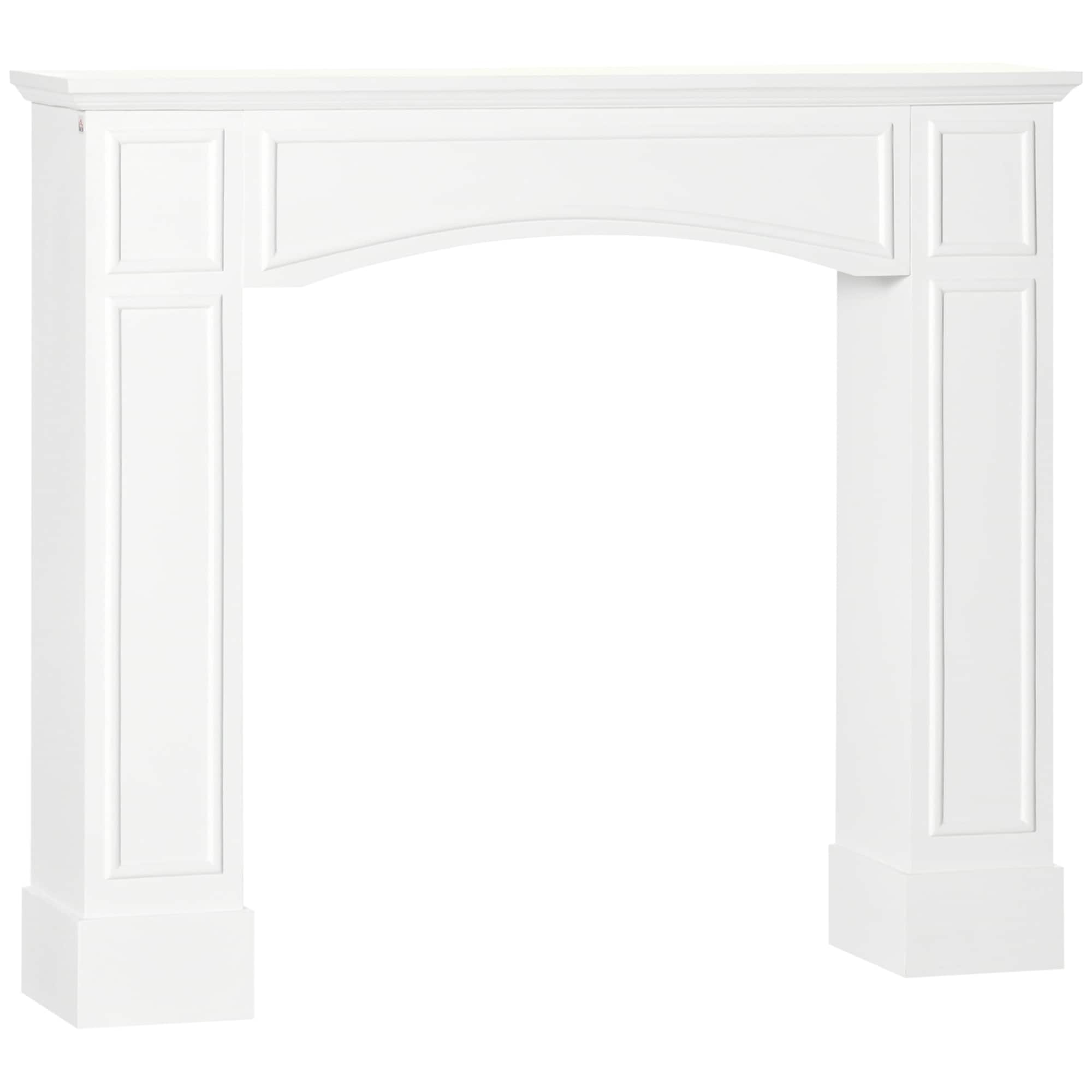 Front. Homcom - Modern Fireplace Mantel: 29" Int Width Surround w/Decorative Pattern - White.