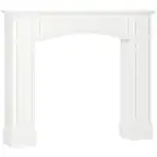 Front. Homcom - Modern Fireplace Mantel: 29" Int Width Surround w/Decorative Pattern - White.