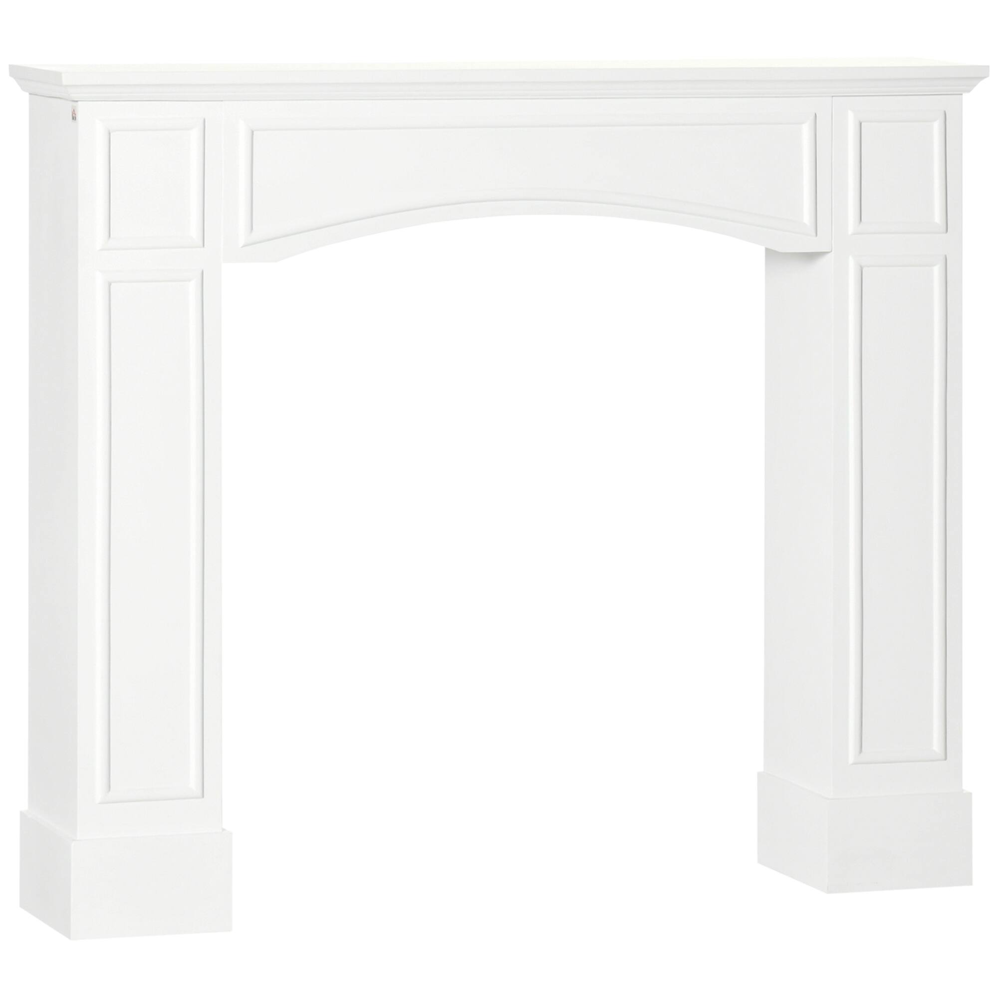 Homcom - Modern Fireplace Mantel: 29" Int Width Surround w/Decorative Pattern - White
