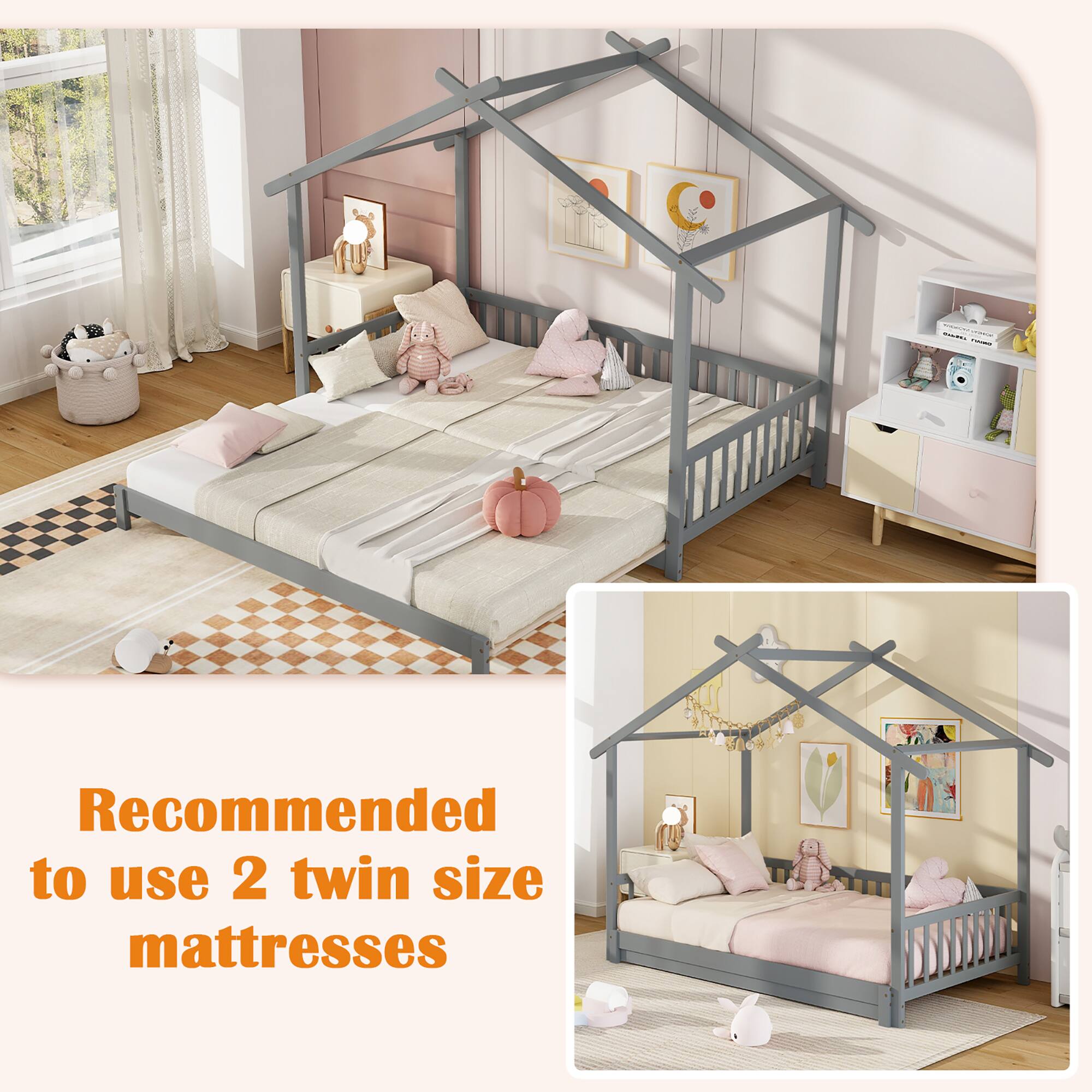 Recommended to use 2 twin size mattresses