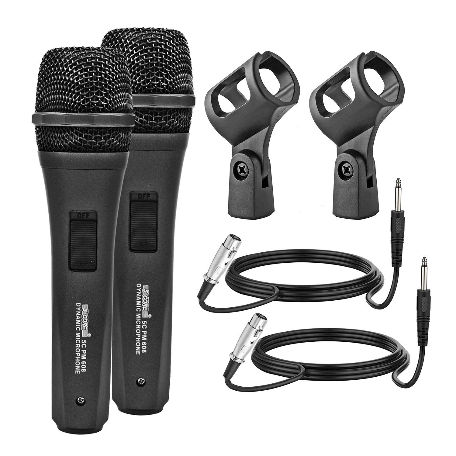 5 CORE - 5Core XLR Microphone Dynamic Mic Karaoke Singing Studio Mics Handheld Microfono - Black