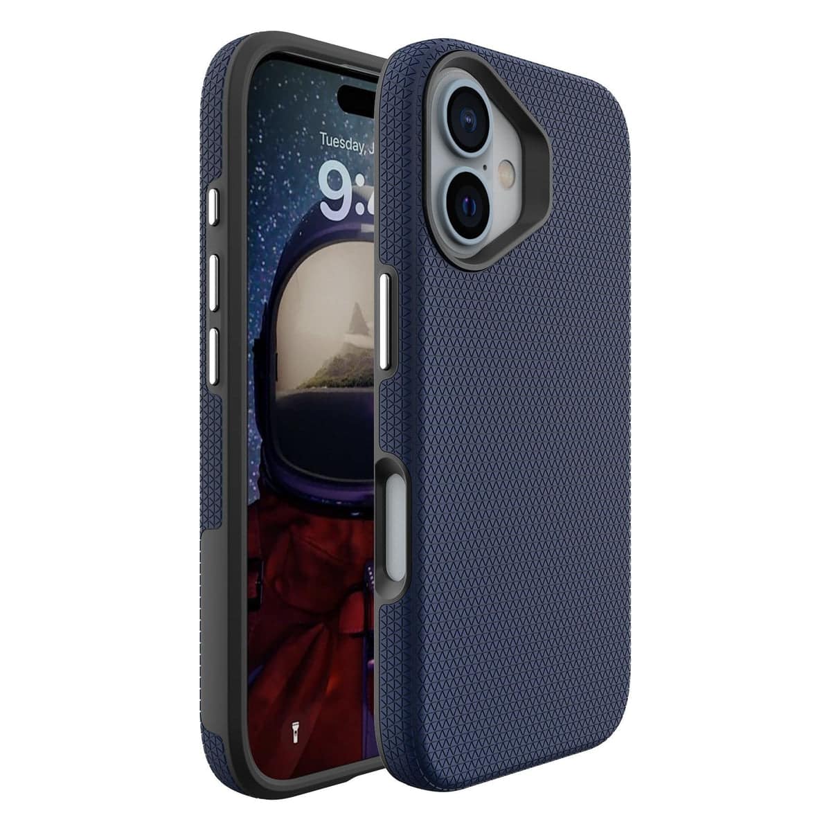 Front. Entronix - Entronix iPhone 16 Plus Case - Rugged Shockproof Anti-Slip Cover for Ultimate Protection - Navy.