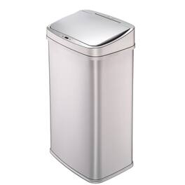 Hivvago - 13-Gallon Stainless Steel Kitchen Trash Can with Motion Sensor Lid - Silver