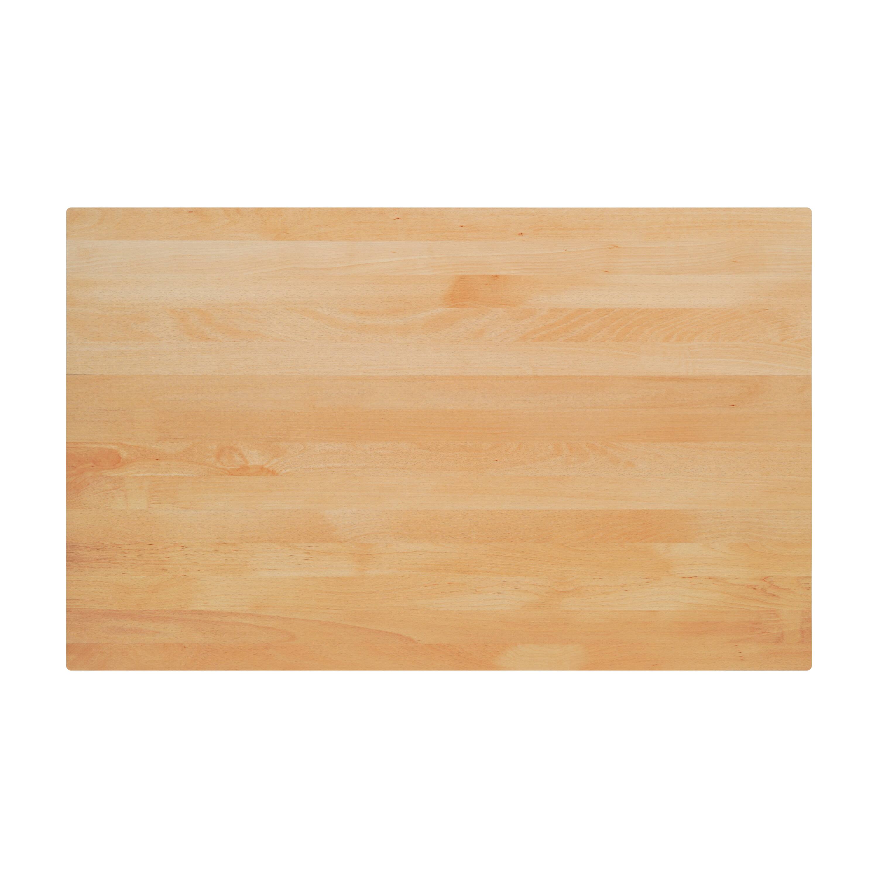 Alt View 1. Flash Furniture - Bennett 30" x 48" Solid Wood Commercial Indoor Tabletop in Natural with 23.5" x 29.5" Bar Height Rust-Resistant Black Ca - Natural.