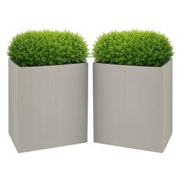 Pure Garden - 2-Pack Large Outdoor Planters 19.6-Inch Tall Planters Plastic Flower Pots for Patio, Entryway, or Front Porch Decor