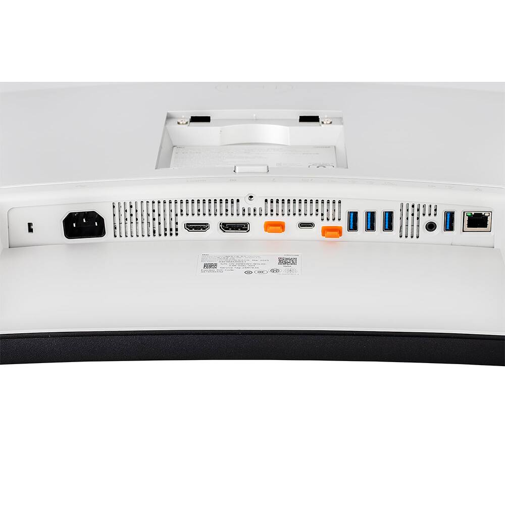 Left. Dell - U4025QW UltraSharp 40 Curved Thunderbolt Hub Monitor + 26-Month Extended Warranty Package - Black|Silver|Dual Color.