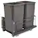 Front. Rev-A-Shelf - Rev-A-Shelf Double Pullout Trash Can 27 qt. with Soft-close, 53WC-1527SCDM-213 - Orion Gray.