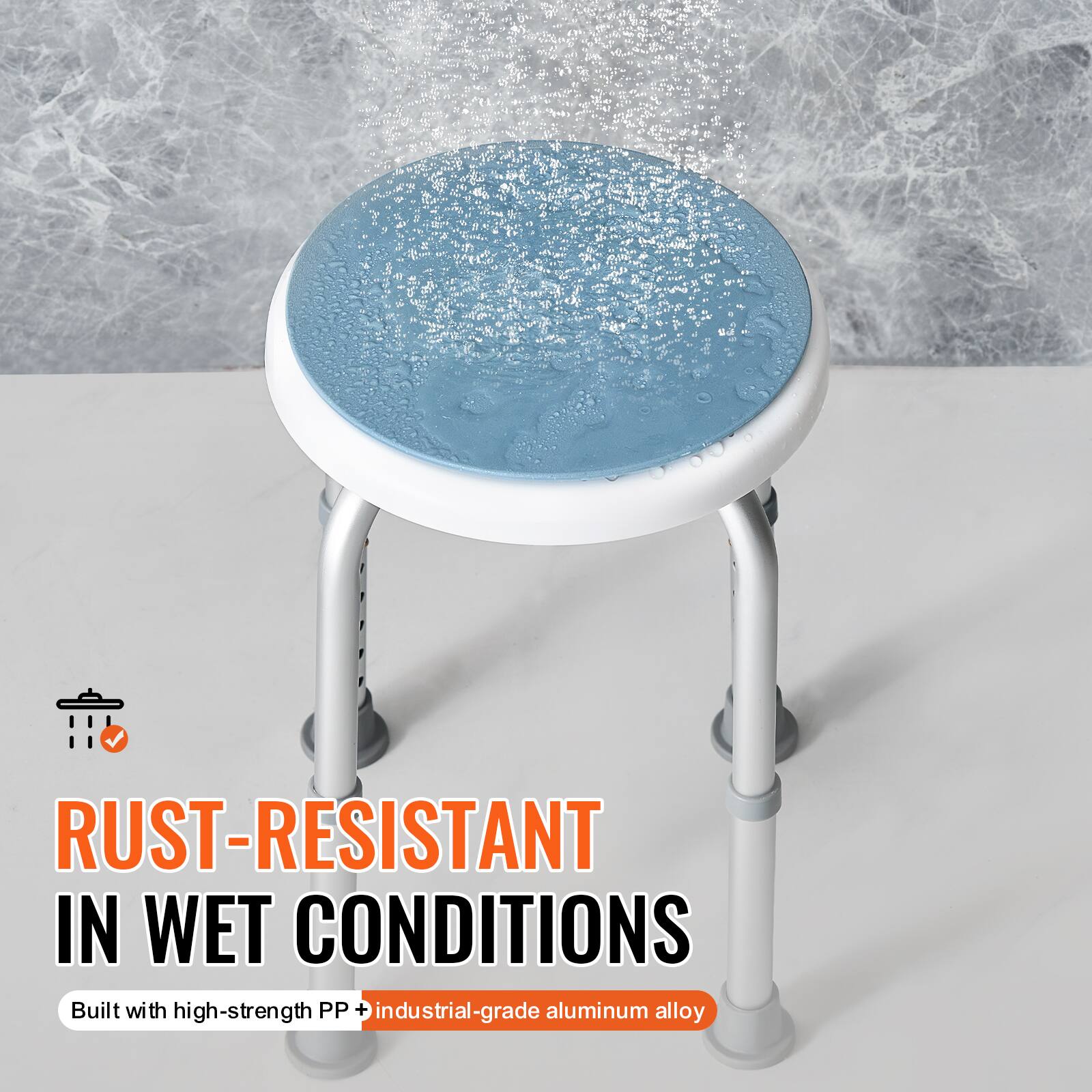RUST-RESISTANT IN WET CONDITIONS
Built with high-strength PP + industrial-grade aluminum alloy