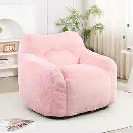 GOODSILO - Bean Bag Chair Sofa with Armrests - Stuffed High-Density Foam, Lazy Comfy Seating for Adults in Living Room, Bedroom - Pink
