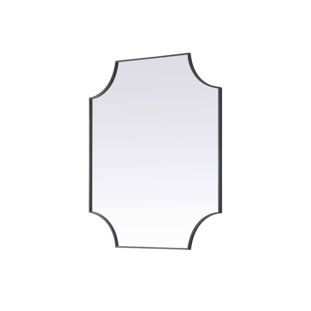 Alt View 2. Elegant Kitchen and Bath - Notched Metal Mirror 36x42 inch in Black - Black.