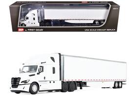 First Gear - Freightliner Fifth Generation Cascadia Raised Roof Sleeper & 53' Utility Trailer w/Skirts 1/64 Model by DCP/First Gear