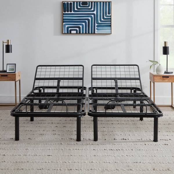 Angle. Hivvago - Hivvago Split King Size Electric Head Foot Adjustable Bed Base with Remote - Black.