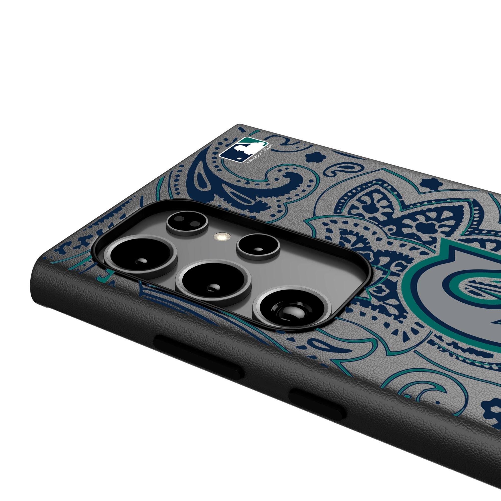 Alt View 3. Keyscaper - Seattle Mariners Paisley Galaxy Magnetic Bump Case - S25 - Black.