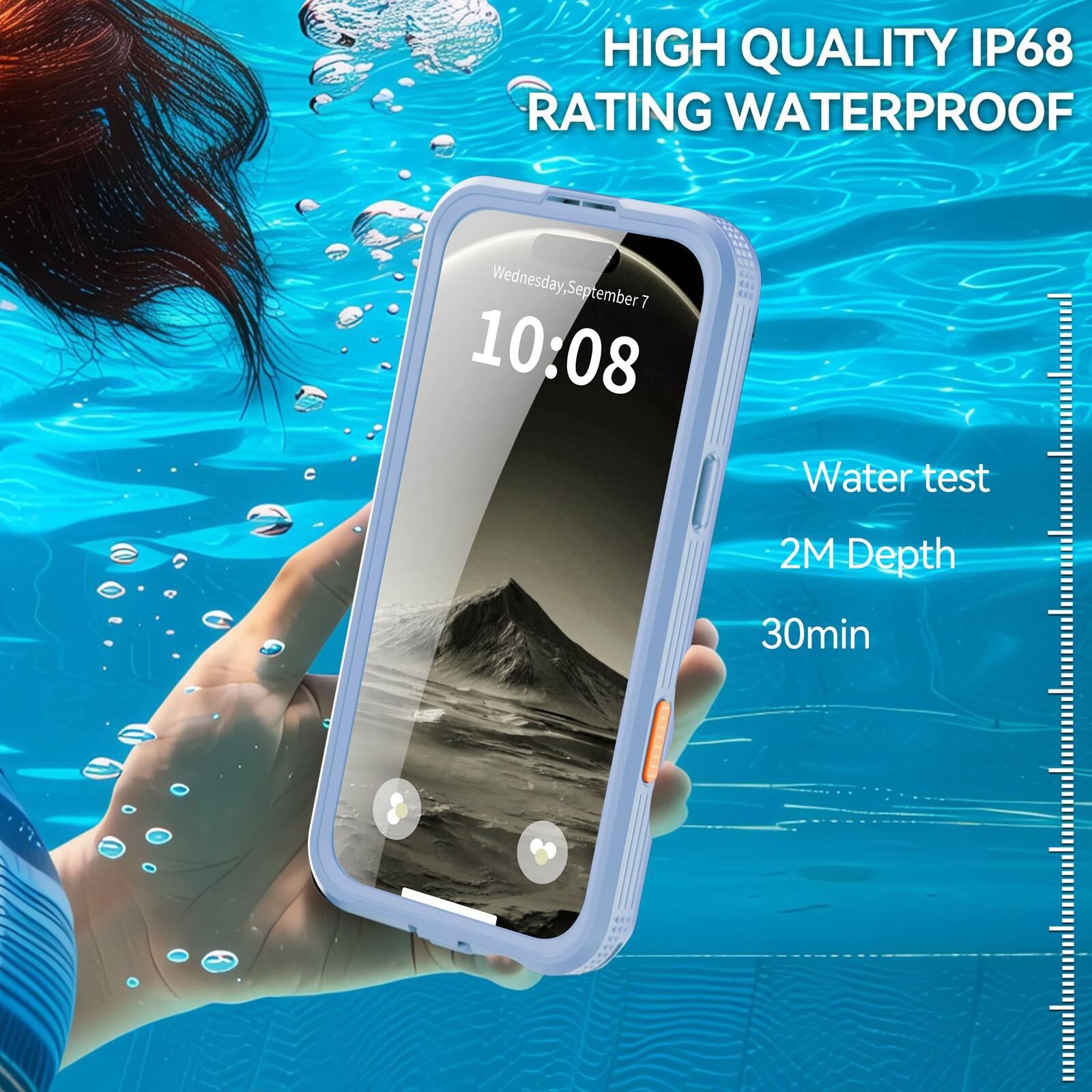 HIGH QUALITY IP68 RATING WATERPROOF

Wednesday, September 7 10:08

Water test
2M Depth
30min