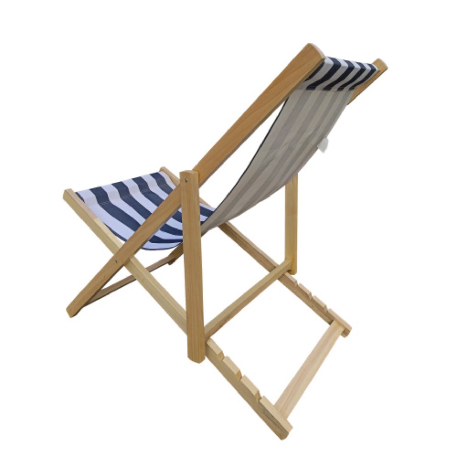 Alt View 9. Ecooso - populus wood sling chair blue Stripe Broad blue Stripe，folding chaise lounge chai - Dark Blue.