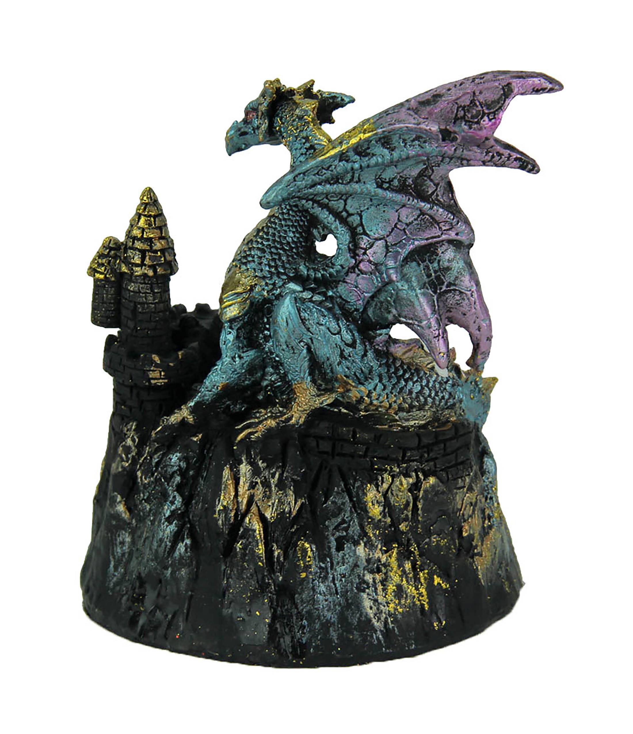 Alt View 2. Zeckos - Blue Dragon of Crystal Castle Color Changing LED Statue - Blue.