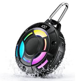 VEAT00L - Bluetooth Shower Speaker,Portable Bluetooth 5.4 Speaker,24W Stereo Bass,Wireless IPX7 Waterproof Speakers - Black