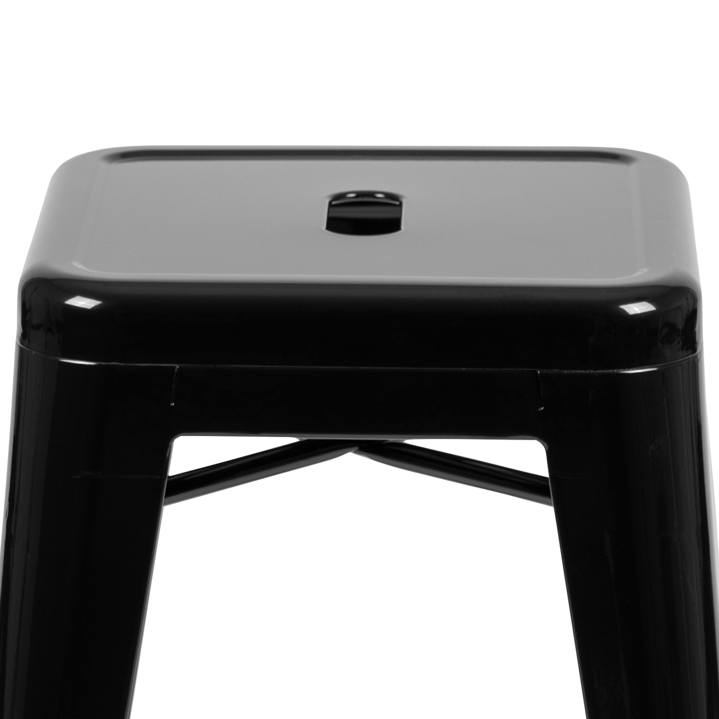 Alt View 3. Emma + Oliver - 4 Pack 24" High Metal Indoor Counter Bar Stool - Stackable Stool - Black.