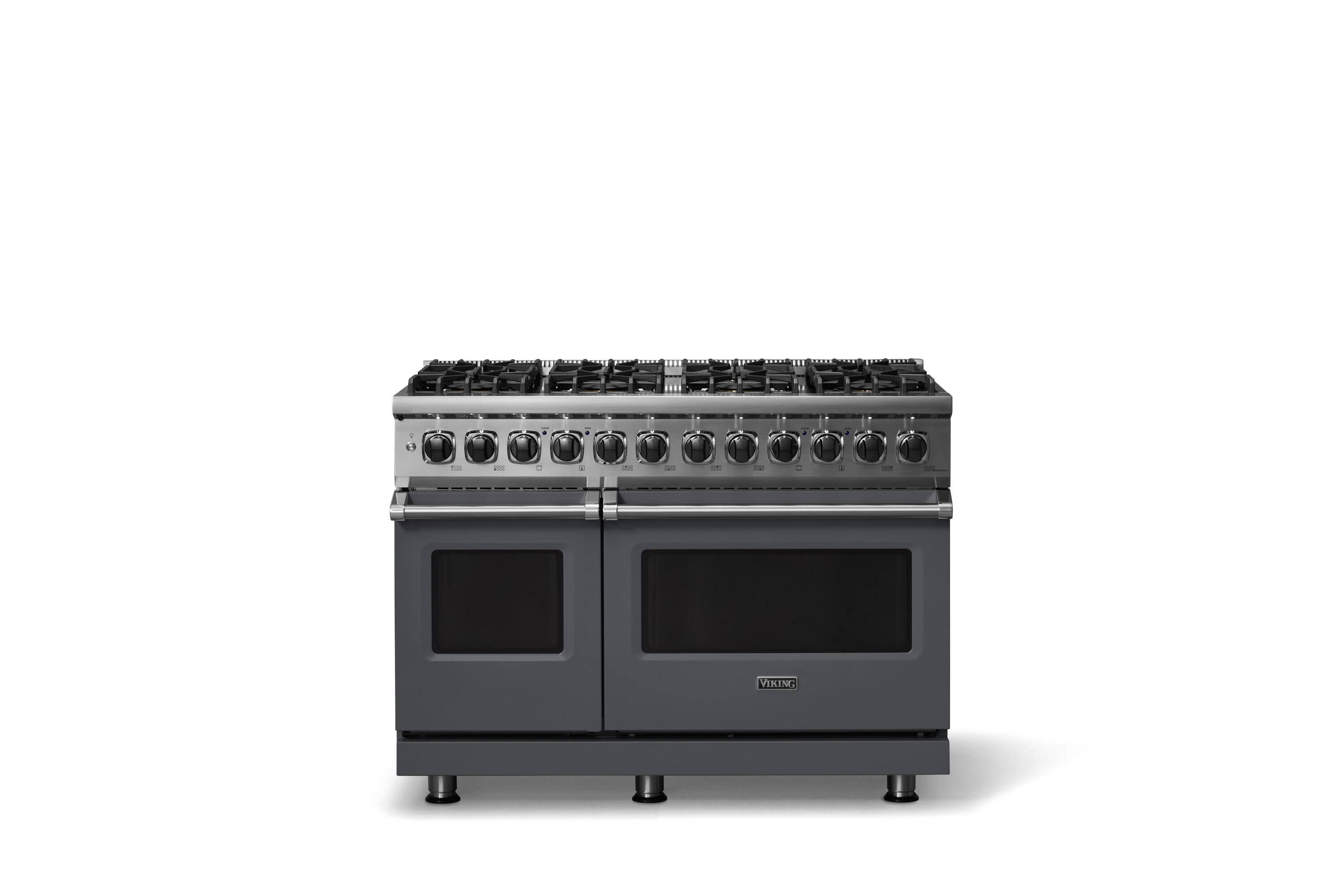 Alt View 3. Viking - 5-Series 48"W Gas Open Burner Range - Cast Black.